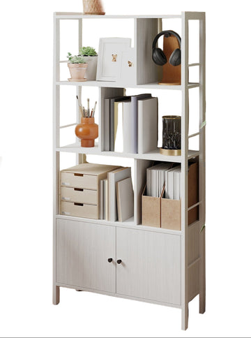 Boekenkast - houten opbergrek - wit - 30 x 74 x 154,5 cm