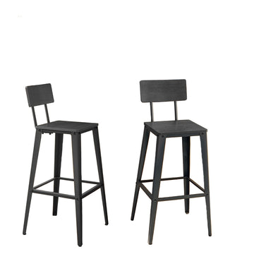 Set van 2 barkrukken - zwart - ergonomisch - 45,4 x 45,4 x 102,2 cm