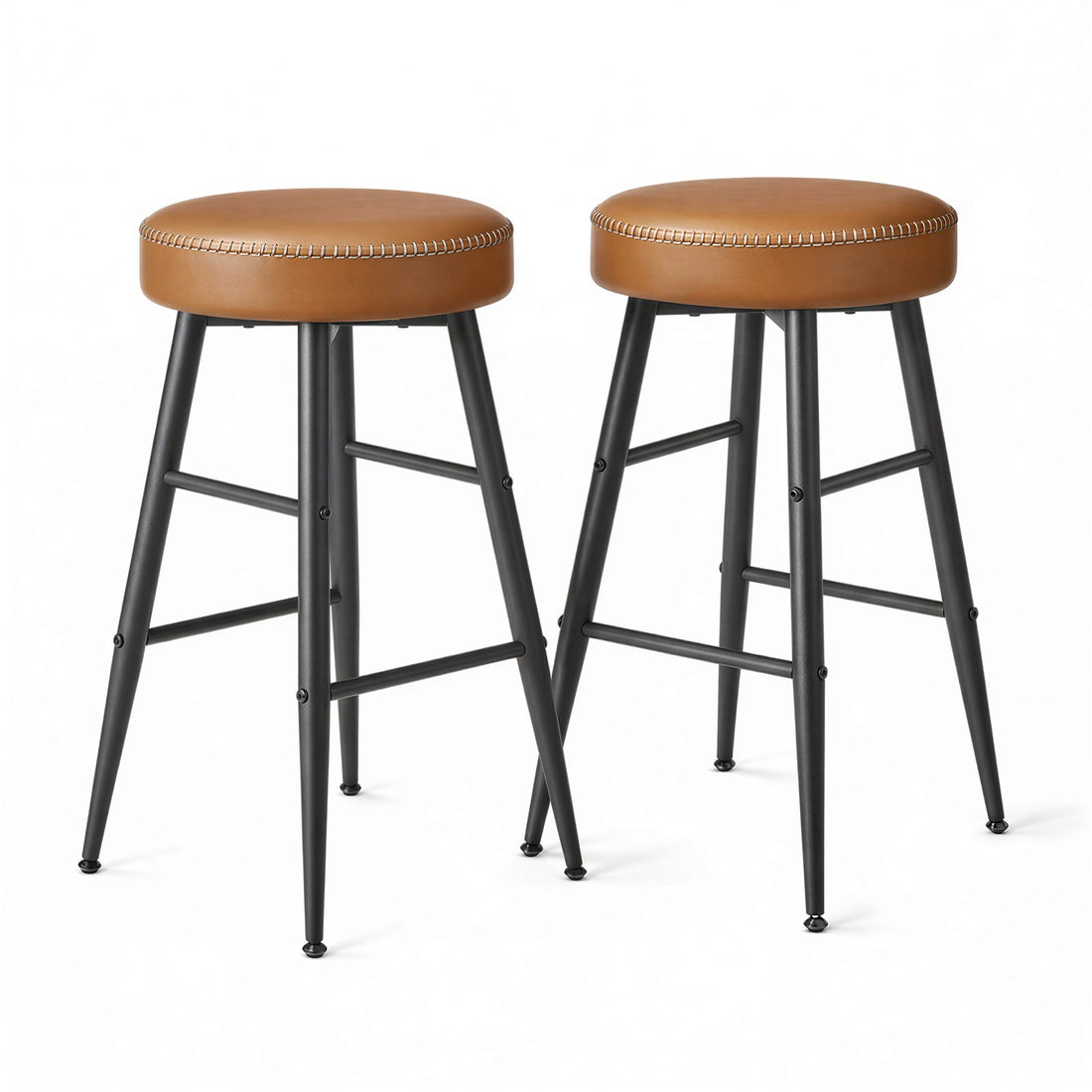 2er Set Barhocker für Bar und Küche | Braun | 49,5x49,5x63 cm