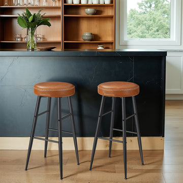 Barkruk 2-delige set, barstoel, keukenstoel | Bruin | 51,6x51,6x76,2 cm