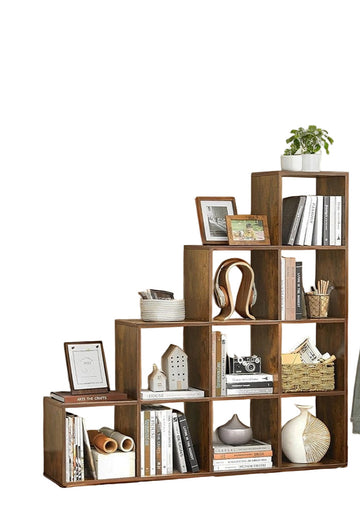 Boekenkast - Opbergrek - Vrijstaand - Ruimtebesparend - 129,5 x 29 x 129,5 cm - Bruin