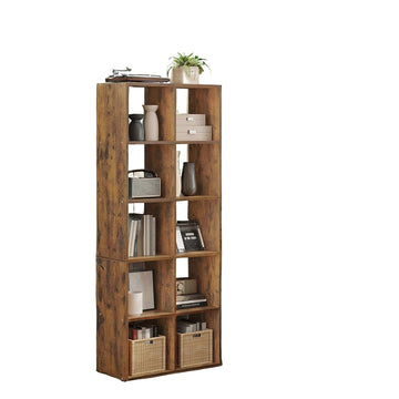 Opbergrek - houten boekenkast - vintage bruin - 30 x 65,5 x 161,5 cm