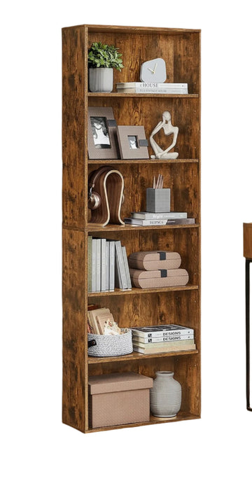 Boekenkast met 6 niveaus - Scandinavisch - Ruimtebesparend - 24 x 60 x 178,5 cm