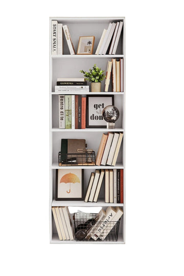 6-laags boekenkast - staand rek - woonkamerrek - Scandinavische stijl - 24x60x178,5 cm
