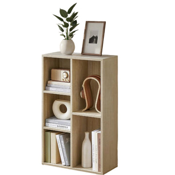 6-vaks boekenkast - opbergkast - plank - veelzijdige opstelling - 24 x 50 x 80 cm - eiken look