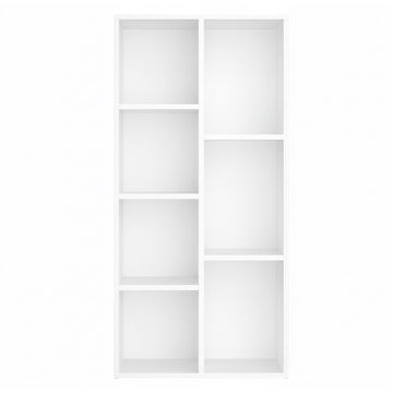 Boekenkast met 7 vakken vrijstaand voor kantoor | Wit | 50x24x106 cm