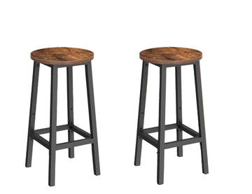 Barstoelen set van 2 - houten spaanplaat - 100 kg - bruin en zwart - 32 x 65 cm