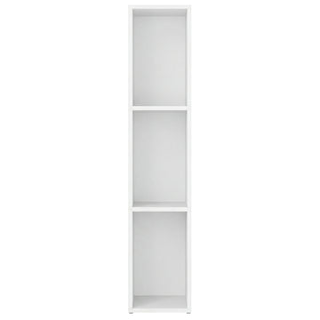 Boekenkast met 3 niveaus, open opbergrek voor woonkamer | Wit | 20x24x94,8 cm