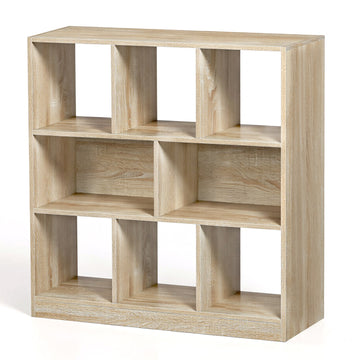 Kubusboekenkast met 8 open vakken | Eikenkleur | 97,5x30x100 cm