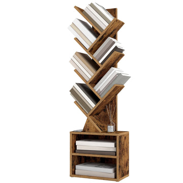 Boomvormig staand boekenrek | Bruin | 38x20,3x123,2 cm