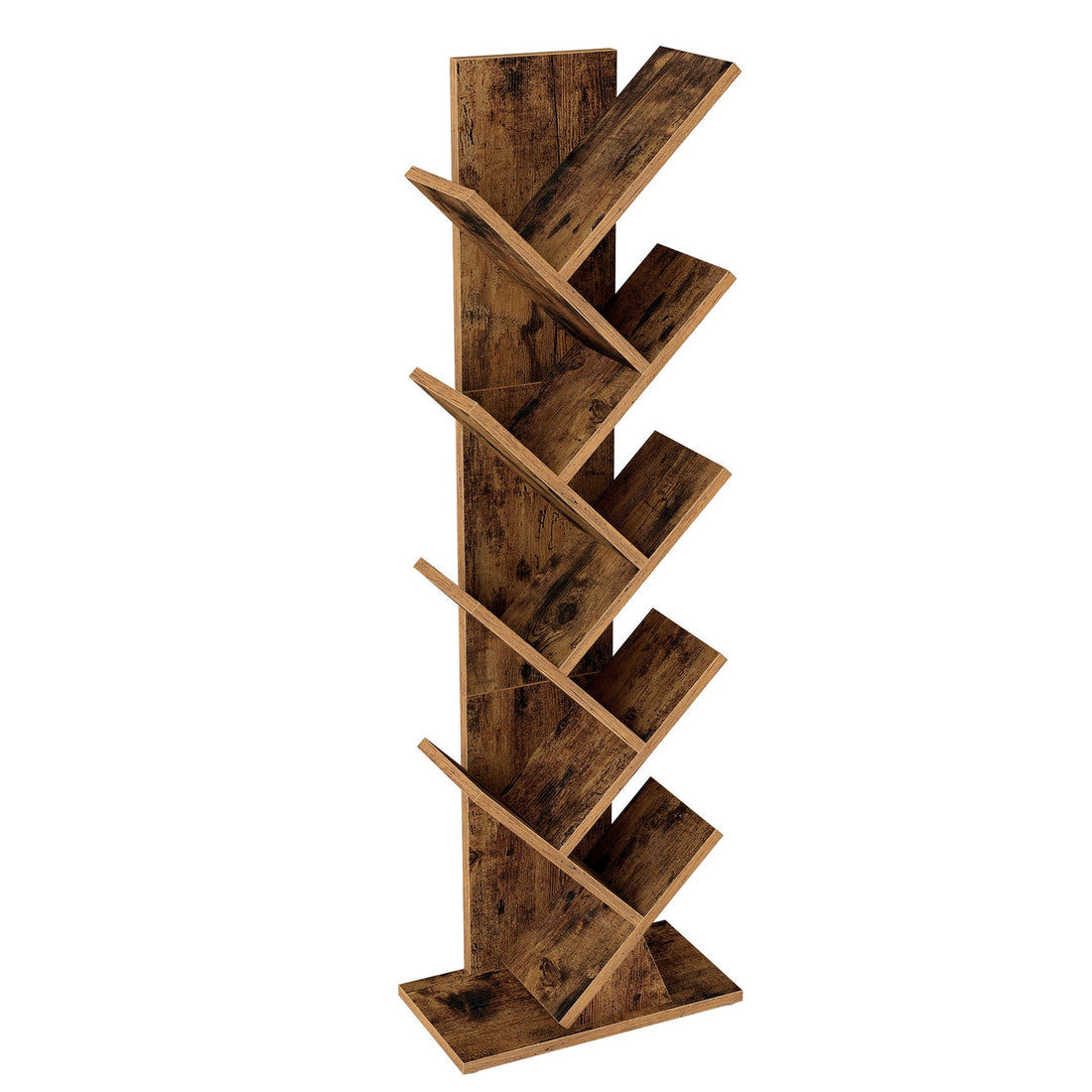 Baumförmiges Bücherregal, Standregal | Braun | 38x20x115 cm