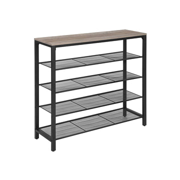Schoenenrek - schoenenopberger - opbergrek - hout & staal - 100 x 30 x 92,5 cm