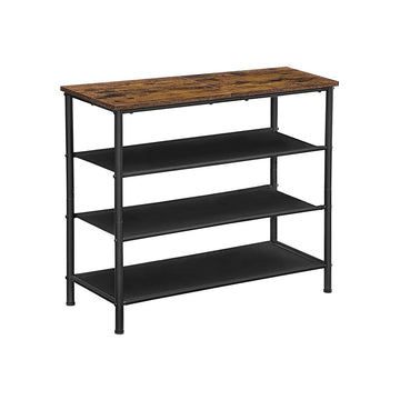 Schoenenrek met 3 planken - Vintage bruin/zwart - 75 x 30 x 71 cm