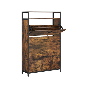 Schoenenkast met 3 kleppen - Bruin-zwart - 80 x 30 x 130 cm