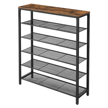 Schoenenrek | Vintagebruin-Zwart | 100x30x110 cm
