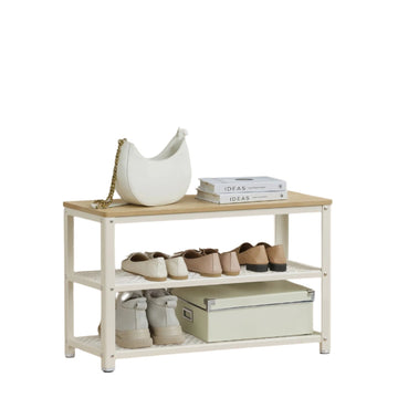 Schoenenbank met 2 roosterplanken - schoenenrek - ruimtebesparend - 30 x 73 x 45 cm