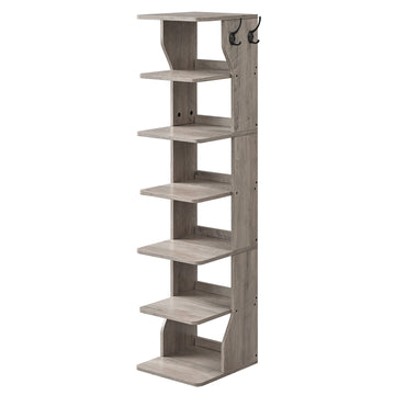 Schoenenrek smal met 7 niveaus | Greige | 26,4x30x110,4 cm