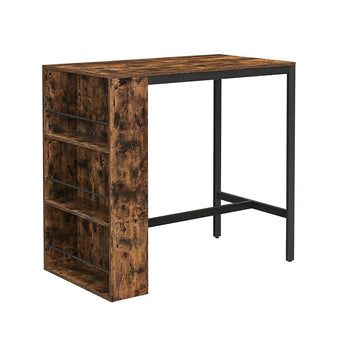 Industriële bartafel met plank - hout - vintage bruin/zwart - 110 x 60 x 100 cm