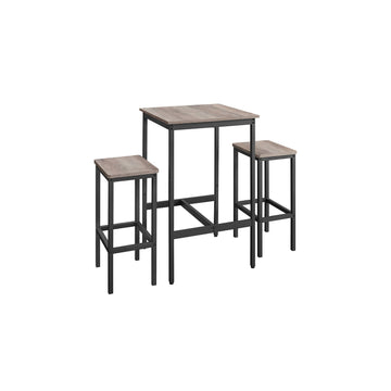 Barset met tafel en krukken - keuken eettafel - 60x60x90 cm