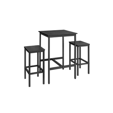 Barset bistrotafel met stoelen - spaanplaat en staal - 60x60x90 cm