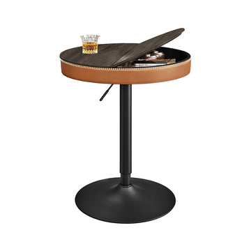 In hoogte verstelbare bartafel | Asbruin-karamelbruin | 58,7x58,7x83-105 cm
