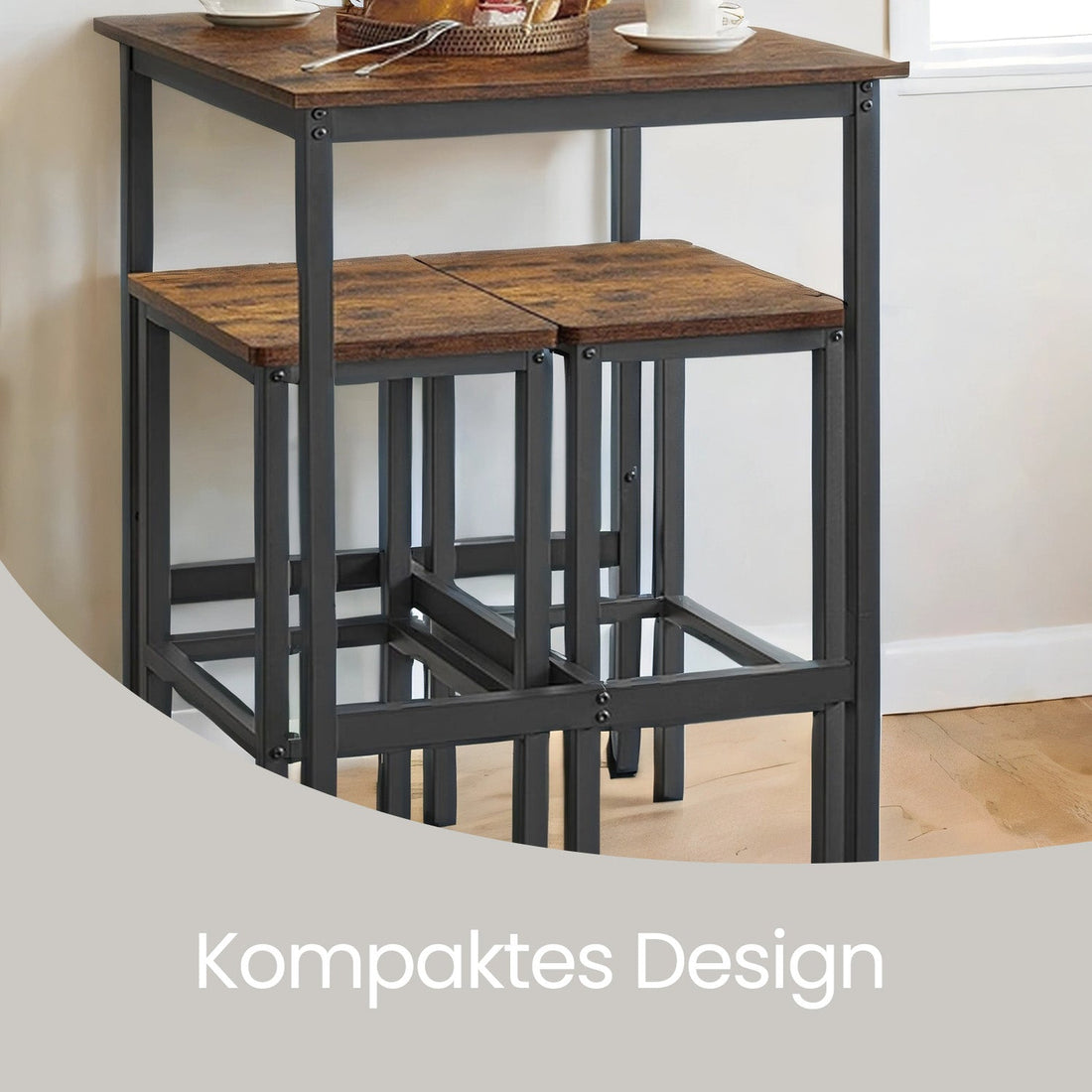 Bartafel keuken vintage stijl 60 x 60 x 92 cm