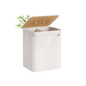 Bamboe wasmand wit - wasmand - opbergmand - 15 kg - 50 x 40 x 61 cm
