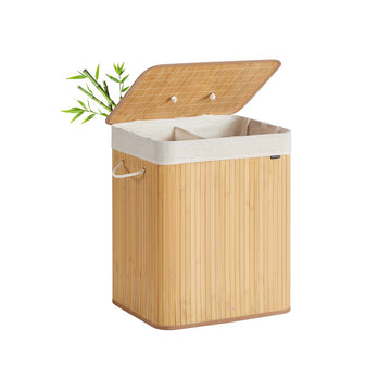 Bamboe wasmand met zak - 50 x 40 x 61 cm - eco-vriendelijk