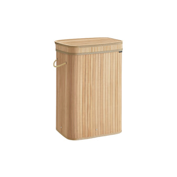 Bamboe wasmand met deksel - opbergmand - 31,5 x 42,5 x 61 cm - lichtgewicht