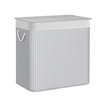 Wasmand met 3 vakken - bamboe - 60 x 40 x 61,5 cm