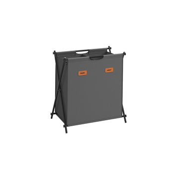 Wasmand met stalen frame, grijs, 600D Oxforddoek, 60 x 40 x 66 cm