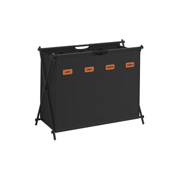 Wasmand 155 liter met 4 vakken | Tintenzwart | 40x79,9x66 cm