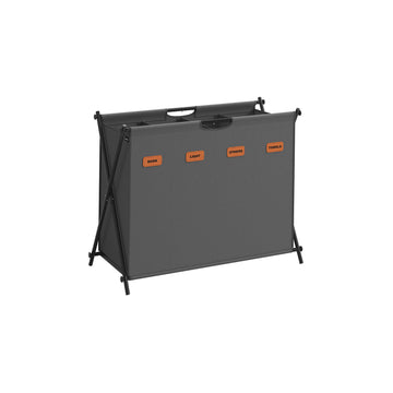 Wasmand 155 liter met 4 vakken | Leigrijs | 40x79,9x66 cm