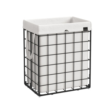Wasmand met uitneembare zak | Zwart-wit | 48x33x58 cm