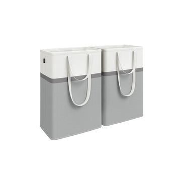 Wasktas 2-delige set grijs - lichtgewicht - 40 x 30 x 65 cm