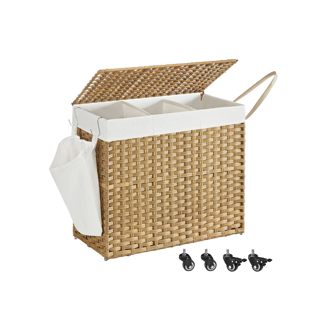 Wasmand met deksel - uitneembare binnenzak - 70 x 36 x 66 cm