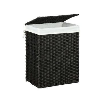 Wasmand van polyrotan - zwart - 46 x 33 x 60 cm