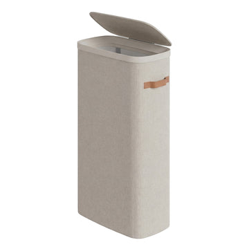 Wasmand 65 L met deksel en handgrepen | Beige | 39x22x75 cm