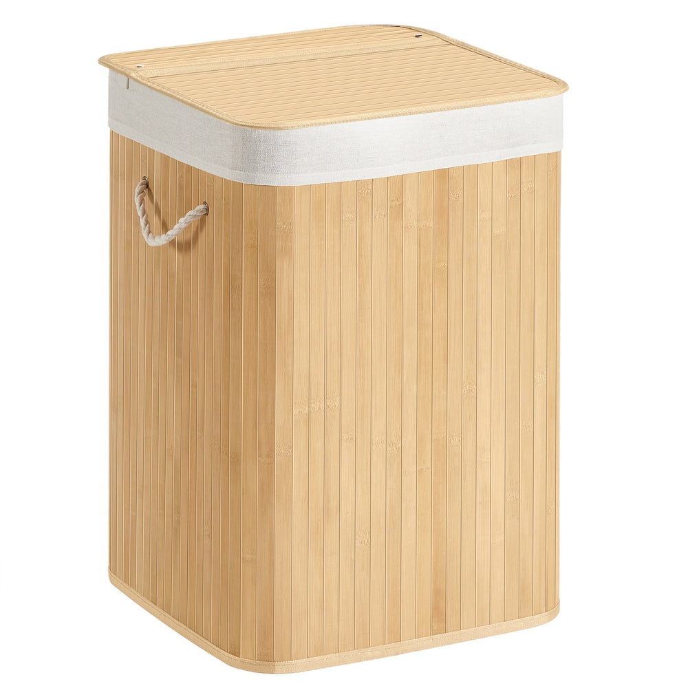 Wäschekorb 95 L mit Bambusdeckel | Natur | 40x40x61 cm