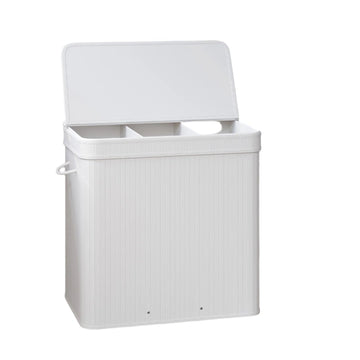 Wasmand met deksel - Bamboe - Waszak met handgrepen - Wasbaar - 41,5 x 62,5 x 61 cm