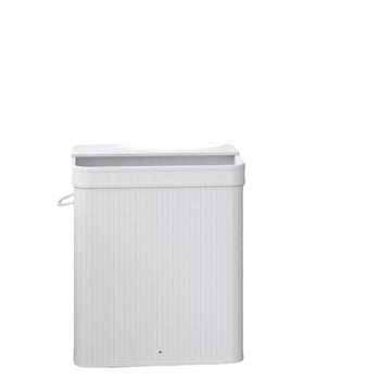 Wasmand met deksel - bamboe waszak - machinewasbaar - 34,5 x 54,5 x 61 cm