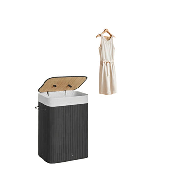 Bamboe wasmand met deksel 72L - 40x60x30 cm