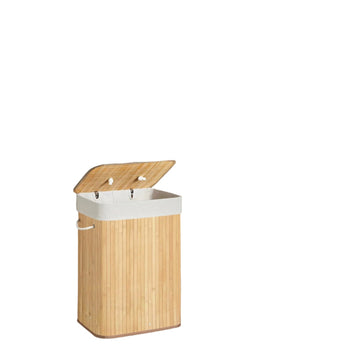 Wasmand met deksel, bamboe, 72 l, 40 x 60 x 30 cm