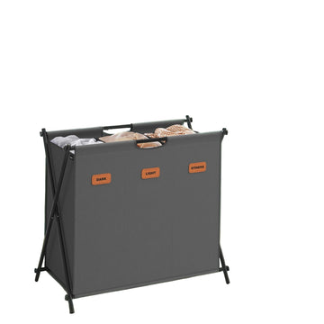 Grijze wasmand - wasgoedmand - 600D Oxford-stof - 70 x 40 x 66 cm