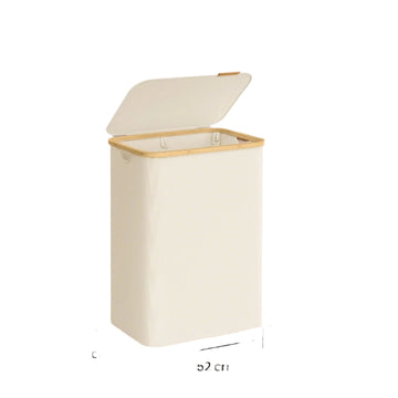 Wasmand met deksel - 130 l - 600D Oxfordstof - 52 x 38,5 x 70,5 cm