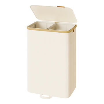 Wasmand met deksel, wasverzamelaar, wassorteerder | Crème | 38,5x52x75 cm