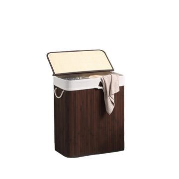 Wasmand met 2 vakken - bamboe - 51.5 x 31.5 x 60.5 cm
