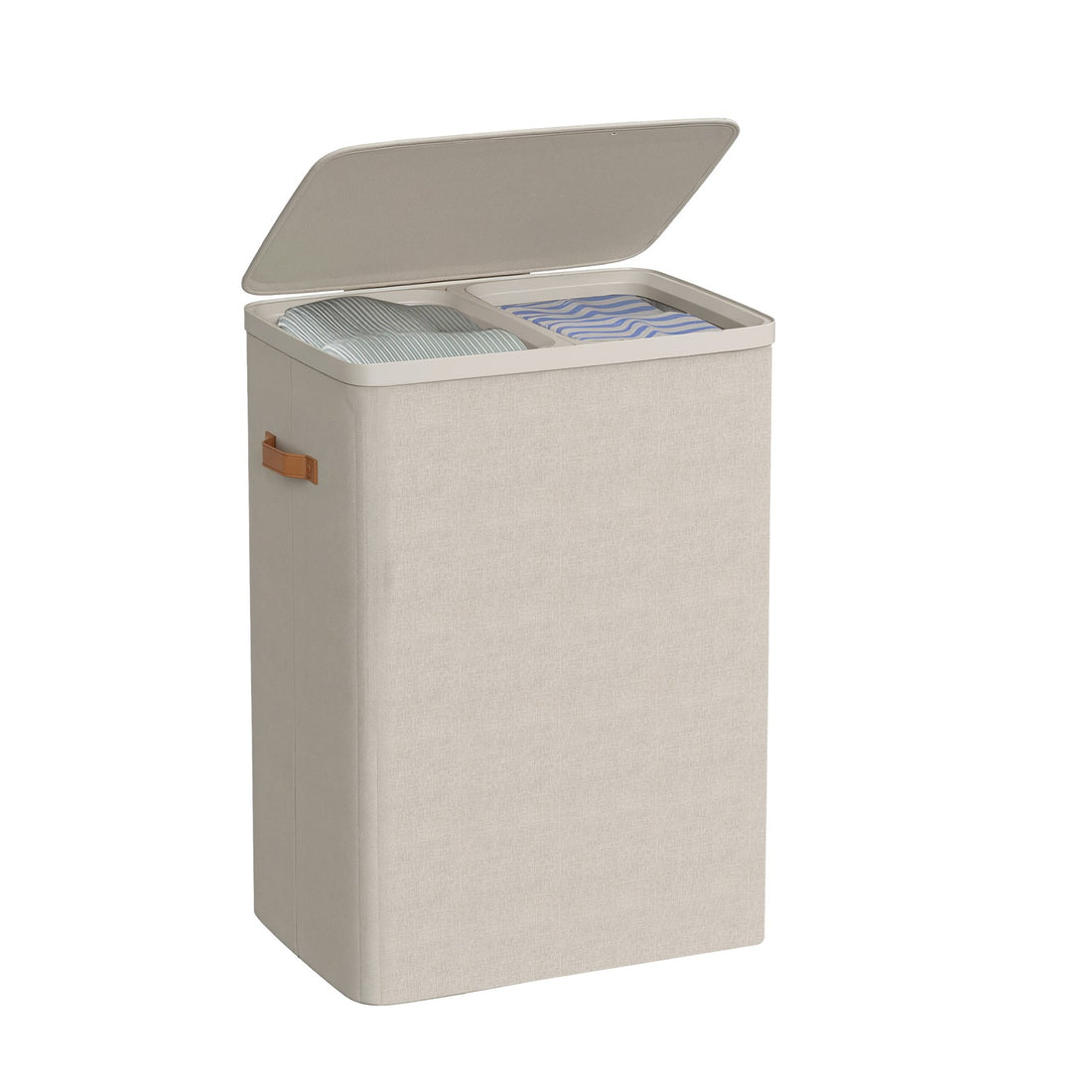 Tvättkorg 170 liter med 2 fack | Grå | 40x56x75 cm