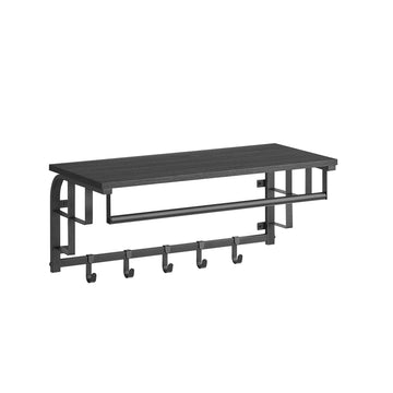 Wandkapstok met 5 haken - halorganizer - ruimtebesparend - zwart - 30 x 66 x 27 cm