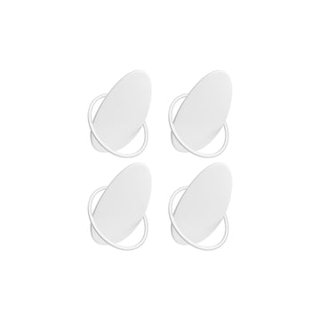 4-delige eivormige wandhaakset - parelwit - staal - 5,5 x 7,3 x 8,5 cm